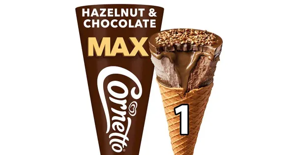 Cornetto Šokolaadi ja Sarapuupähkli jäätis koonuses 115 ml/82 g