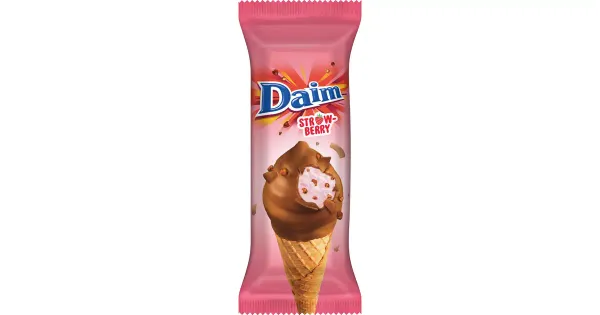 Daim Maasikajäätis vahvlituutus 150 ml/93 g