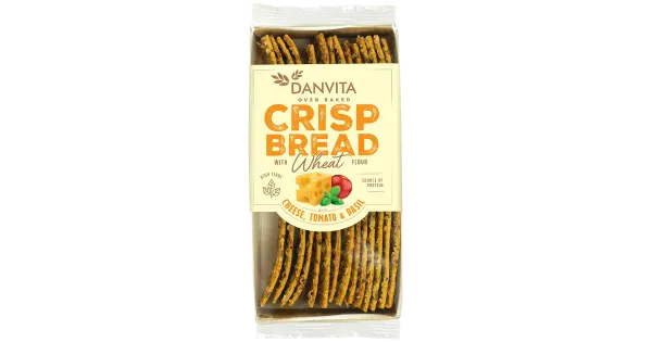 Danvita näkileivad juustu, tomati ja basiilikuga 130g