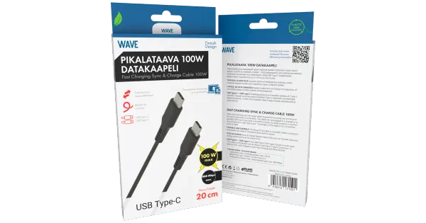 Datakaabel USB Type-C 100W 20cm