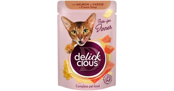 Delickcious Täisväärtuslik konserv täiskasvanud kassidele – Kreemjas lõhe-juustu kiusatus, 85 g