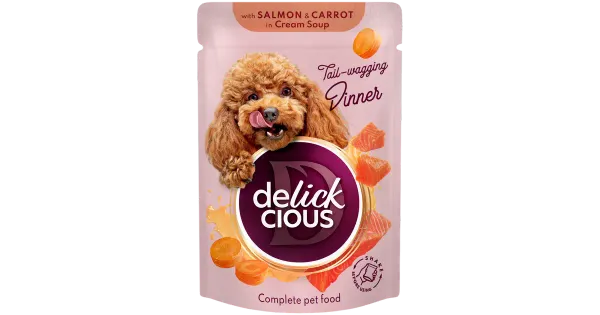 Delickcious Täisväärtuslik konserv täiskasvanud koertele – Kreemjas lõhe-porgandi harmoonia, 85 g