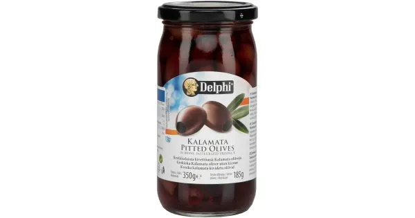 Delphi kreeka kalamata kivideta oliivid soolvees 185g