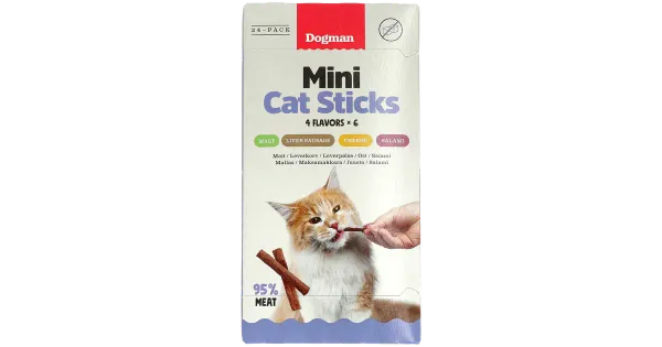 Dogman Mini Cat Sticks närimispulgad kassidele, 48 g