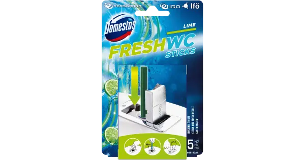 Domestos Lime WC-loputuskasti värskenduspulgad 5x 9,5 g