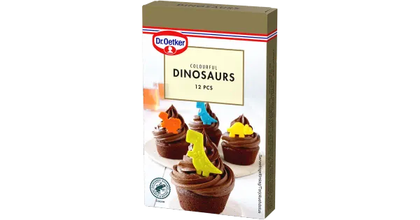 Dr.Oetker värvilised dinosaurusekujukesed, koogikaunistused 12 tk