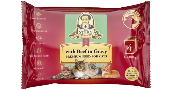Dr.Stern 4 pack Premium kassieine veiseliha kastmes 4*100g