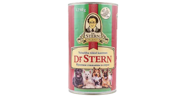 Dr.Stern konserv koertele veiseliha tükid kastmes 1,25kg