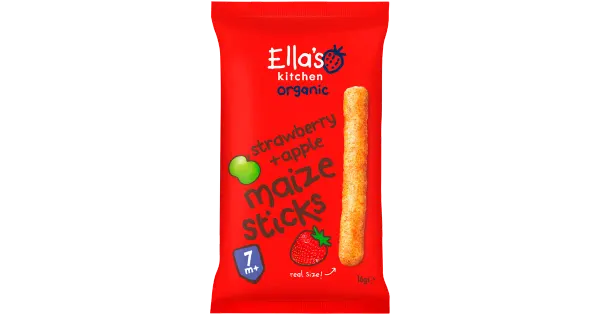 Ella's Kitchen maasika-õuna maisipulgad 7k, ökoloogiline, 16g