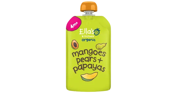 Ella's Kitchen mango-pirni-papaiapüree mahe 4k+ 120g