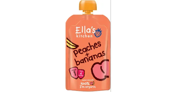 Ella´s Kitchen virsiku-banaanipüree 120 g, öko, alates 4-elukuust