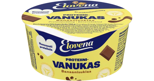 Elovena banaani- ja šokolaadimaitseline proteiinipuding, 150 g