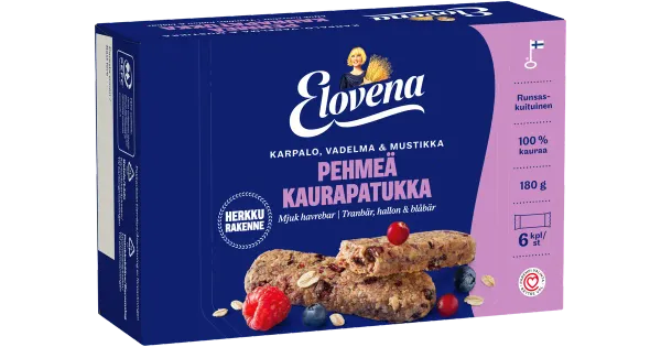 Elovena jõhvika-vaaria-mustika-kaerabatoon 6x30 g