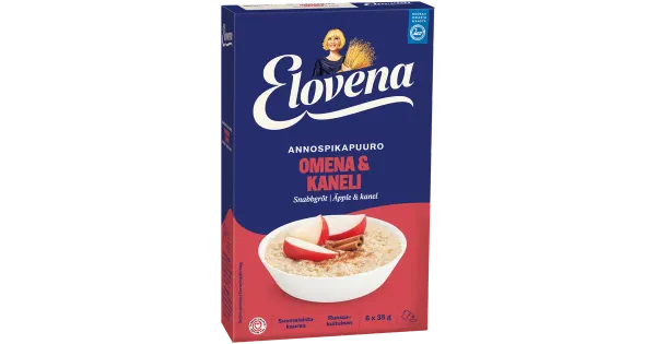 Elovena õuna-kaneeli-kiirpudruportsjonid 6 × 35 g