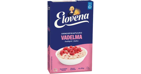 Elovena vaarika-kiirpudruportsjonid 6 × 35 g