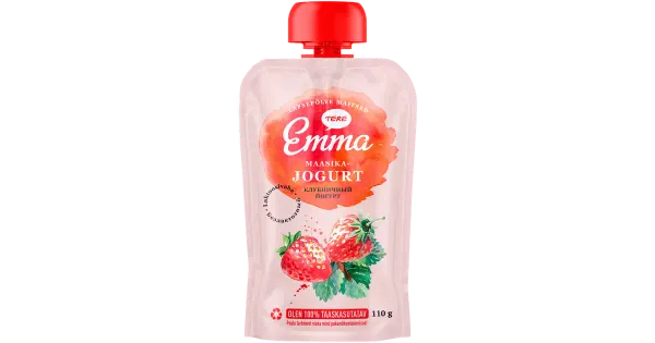 Emma Laktoosivaba maasikajogurt tuubis, 110 g
