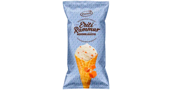 Eriti Rammus Soolakaramellitükkidega koonusjäätis 110g / 200 ml