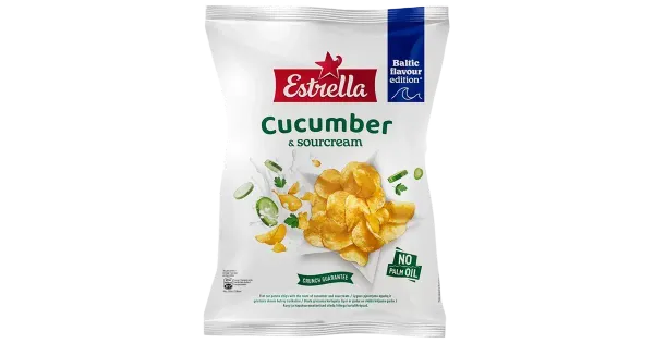 Estrella kartulikrõpsud kurgi- ja hapukooremaitselised, siledalõikelised, 170 g