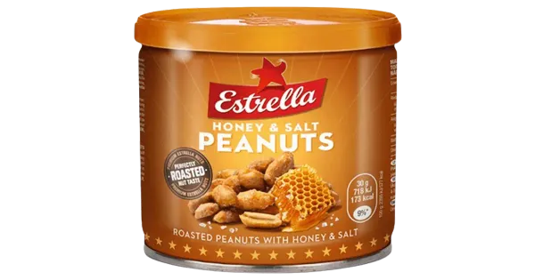 Estrella röstitud maapähklid meega 140 g