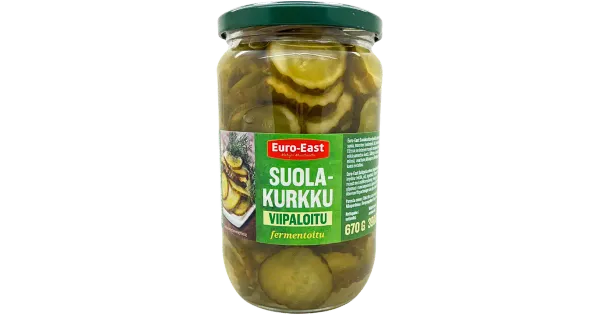 Euro-east vene viilutatud hapukurgid 670/390 g
