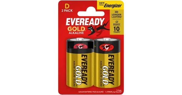 Eveready leelispatarei Gold D 2 tk