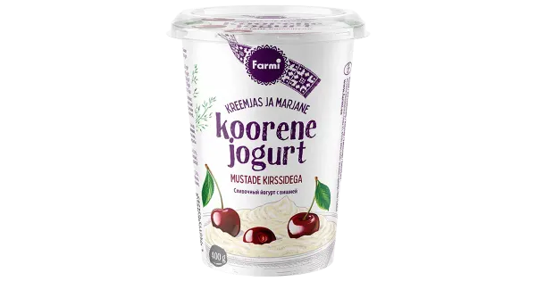 Farmi Koorene jogurt mustade kirssidega, 400 g