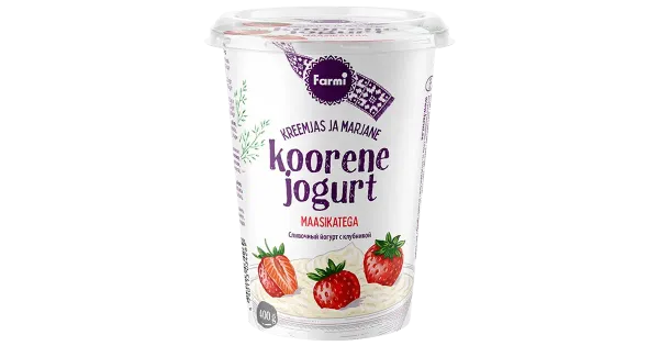 Farmi Koorene jogurt Polka maasikatega, 400 g