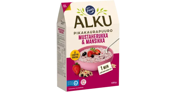 Fazer Alku kaerahelbed mustade sõstarde ja maasikatega 400 g