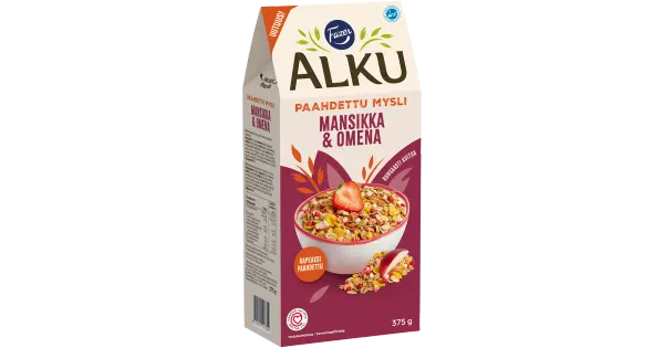 Fazer Alku röstitud müsli maasika ja õunaga 375g