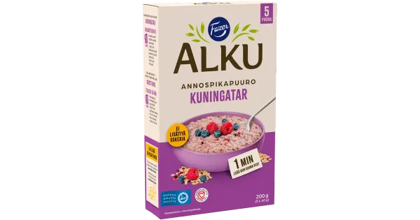 Fazer Alku vaarika- ja mustikamaitseline kiirpuder portsjonitena 200 g / 5 x 40 g