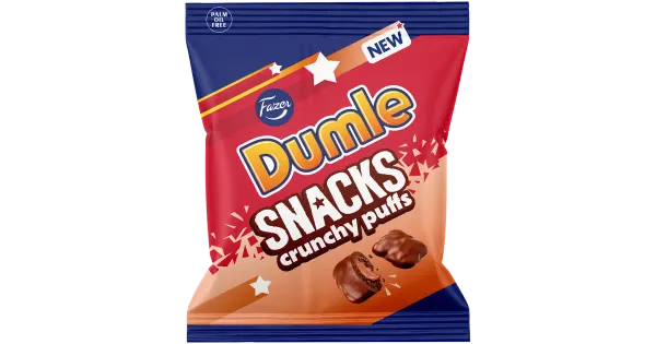 Fazer Dumle Snacks Crunchy Puffs kommikott 140g