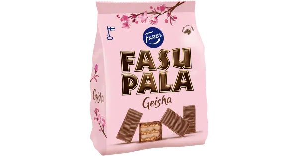 Fazer Fasupala Geisha pähklikreemitäidisega vahvel, kaetud piimašokolaadiga 175 g