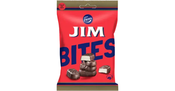 Fazer Jim Bites tumeda šokolaadiga 94g