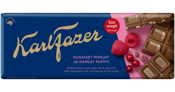 Fazer piimašokolaad punaste marjadega 180g