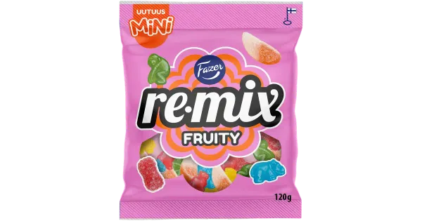 Fazer Remix Mini kommikott, puuviljamaitselised 120g