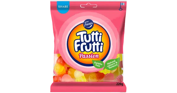Fazer Tutti Frutti Passion kommikott 220g
