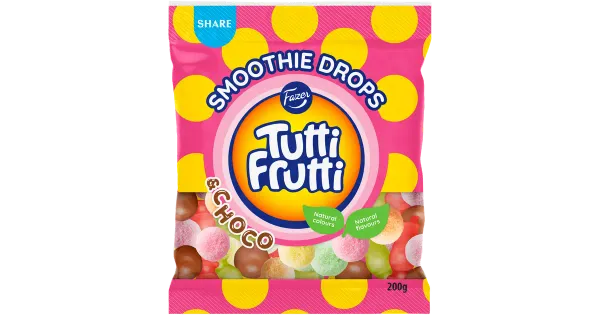 Fazer Tutti Frutti Smoothie-Choco kommikott 200g