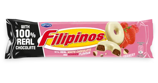 Filipinos  valge šokolaadi biskviit marja maitsega 118g