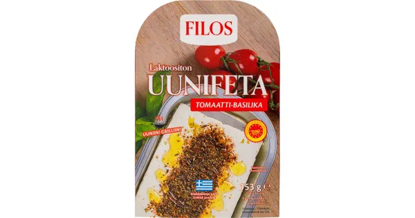 Filos küpsetatud feta tomati ja basiilikuga, laktoosivaba PDO, 153 g
