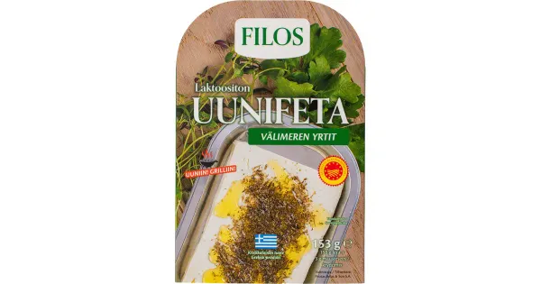 Filos küpsetatud feta Vahemere ürtidega, laktoosivaba, PDO, 153 g