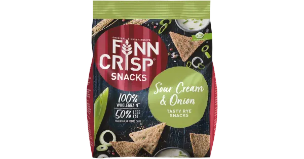 Finn Crisp täistera rukkisnäkid hapukoore ja sibulaga 150g