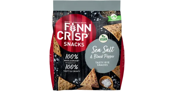 Finn Crisp täistera rukkisnäkid meresoola ja musta pipraga 150g