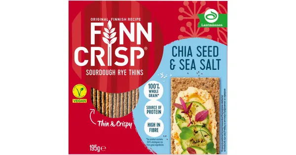 Finn crisp tšiiaseemnete ja meresoolaga õhukesed näkileivad 195g