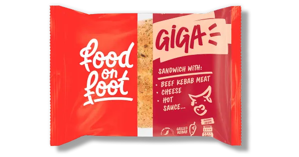 FOOD ON FOOT Giga võileib veisekebabiliha, juustu ja vürtsika kastmega 255 g