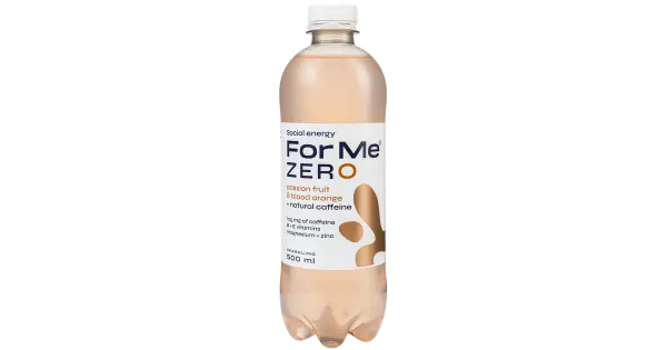 For Me Zero granadilli-ja veriapelsinimaitseline suhkruvaba kofeiinijook 500 ml