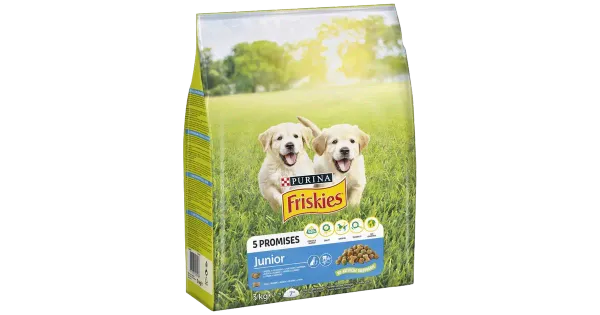 Friskies kuiv koeratoit Junior kana, köögiviljade ja piimaga 3kg