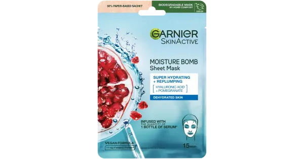 Garnier Moisture bomb kangasmask hüaluroonhappe ja granaatõunaga 1tk
