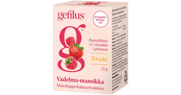 Gefilus C-vitamiini vaarika-maasikamaitselised närimistabletid piimhappebakteritega 30 tk 13 g