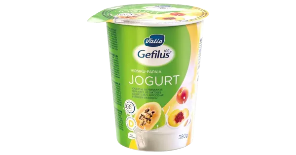 Gefilus Virsiku-papaia jogurt, 380 g