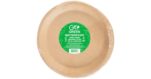 Go Green papptaldrikud 22cm 20tk